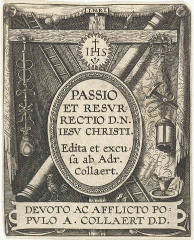 Title print of Passio et Resurrectio D.N. Jesu Christi, Adriaen Collaert, 1570 - 1618 Canvas Print