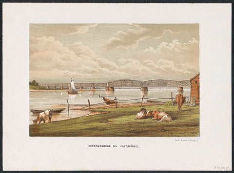 Waalbrug near Zaltbommel, 1869, anonymous, 1872 - 1874 Canvas Print