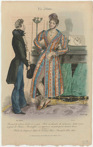 La Mode, 1830, Pl. 36, T.2 : Velvet cap embroidered in matt gold (...), Trueb, 1830 Canvas Print