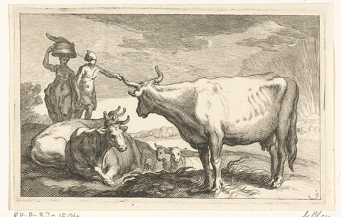 Cows, Frederick Bloemaert, after 1635 - 1670 Canvas Print