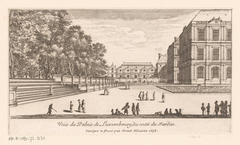 View of the Palais du Luxembourg, Israel Silvestre, 1658 Canvas Print