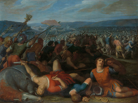 The Batavians Defeating the Romans on the Rhine, Otto van Veen, 1600 - 1613 Canvas Print