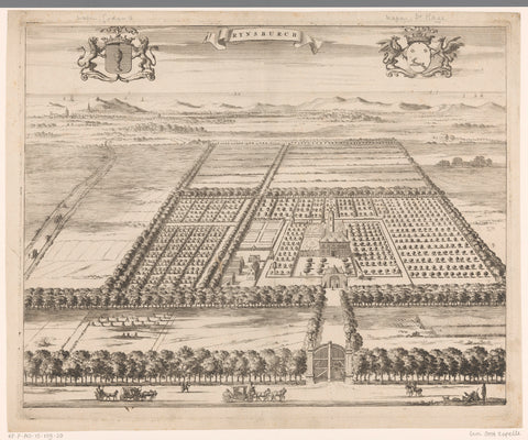 View of the rijnsburg country estate, Jan Luyken, in or before 1696 Canvas Print