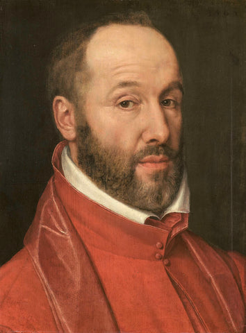 Portrait of Antoine Perrenot, Cardinal de Granvelle, Minister to Charles V and Philip II, anonymous, 1565 Canvas Print