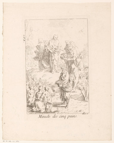 Wonderbare spijziging, Gabriel Huquier, 1705 - in or before 1732 Canvas Print