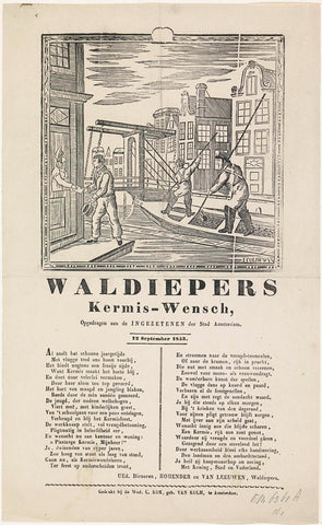 Kermisprent van de Amsterdamse waldiepers voor het jaar 1853, Jacob Coldewijn, 1853 Canvas Print