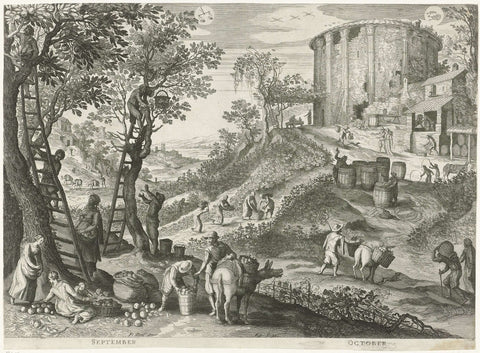 September and October, Aegidius Sadeler, 1615 Canvas Print