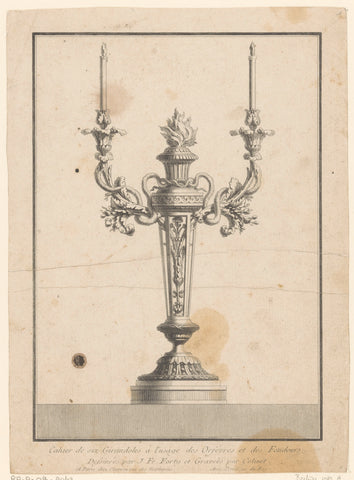 Girandole with snakes, A. Colinet, 1775 - 1790 Canvas Print