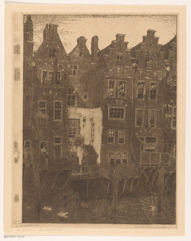 Houses at the Voorstraatshaven in Dordrecht, Wijnand Otto Jan Nieuwenkamp, 1912 Canvas Print