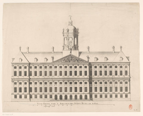 Facade (east side) of the City Hall on Dam Square, Dancker Danckerts (possibly), 1661 Canvas Print