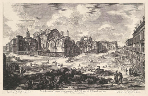 Baths of Diocletian in Rome, Giovanni Battista Piranesi, 1748 - 1778 Canvas Print