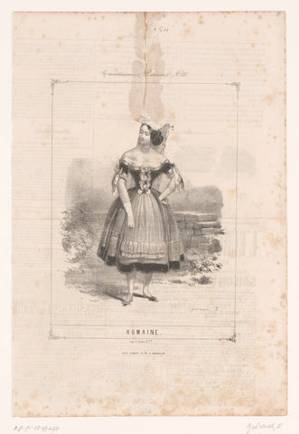 Woman in costume from Rome, Eugène Guérard, 1844 Canvas Print