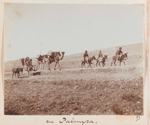 Caravans on the way to Baalbek, Lebanon and Palmyra, Syria, L. Heldring, 1898 Canvas Print