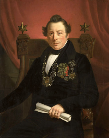 Portrait of Coenraad van Hulst, Actor, as President of the Arts-Promoting Company VW in Amsterdam (so named after the founders Casper Vreedenberg and Jan van Well), Jan Cornelis van Rossum, 1839 Canvas Print