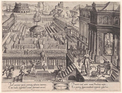 From the age of 16 to the age of 32: the Corinthian order, Johannes Wierix, 1577 Canvas Print