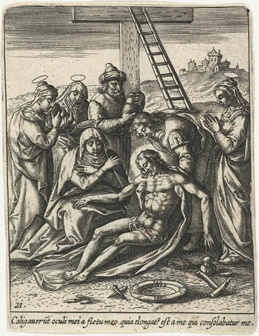 Bewening van Christus, Adriaen Collaert, 1570 - 1618 Canvas Print
