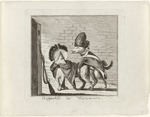 Dapperheid der Keezen, cartoon on the Patriots, 1787, anonymous, 1787 Canvas Print