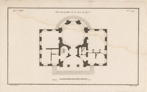 Map of pavilion, Jean Pelletier, 1772 - 1779 Canvas Print