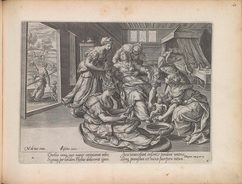 Birth of the Son of the Sunem Woman, Hans Collaert (I), 1643 Canvas Print