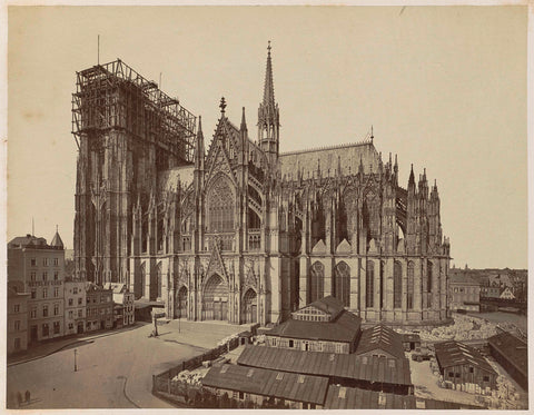 Cologne Cathedral during the building, Johann Heinrich Schönscheidt, 1878 Canvas Print