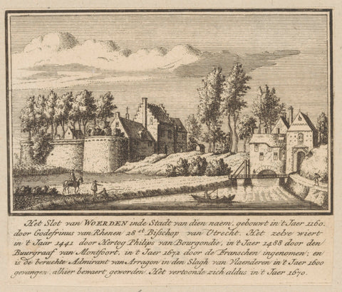 View of Woerden Castle, 1670, J.M. Bregmagher, c. 1726 Canvas Print