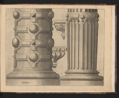 Two 'columnae caelatae' and two consoles, Johannes or Lucas van Doetechum, 1578 Canvas Print