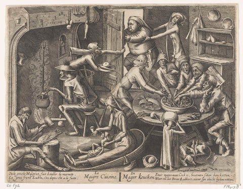 The skinny kitchen, Hans Liefrinck (I), 1563 - 1573 Canvas Print