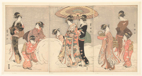 Snowball, Toyokuni (II), Utagawa, c. 1794 - c. 1798 Canvas Print