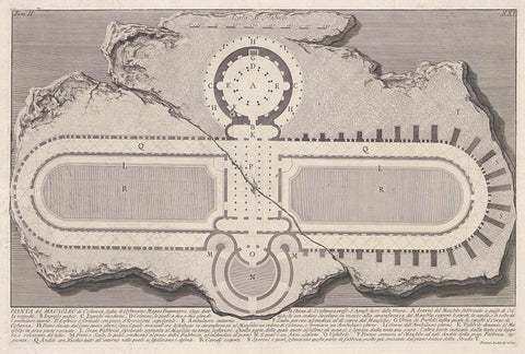 Map of the Santa Constanza in Rome, Giovanni Battista Piranesi, c. 1756 - c. 1757 Canvas Print