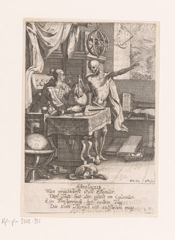 Astrologer and Death, Conrad Meyer, 1650 Canvas Print