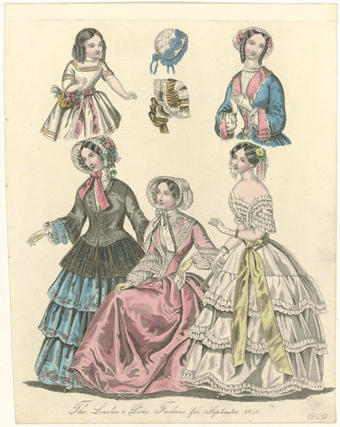 The World of Fashion, september 1850 : The London & Paris Fashions (...), anonymous, 1850 Canvas Print