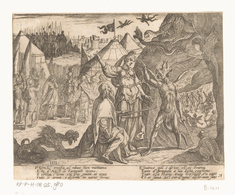 Illustratie bij Canto IV van Tasso's 'Gerusalemme Liberata', Antonio Tempesta, 1565 - 1630 Canvas Print