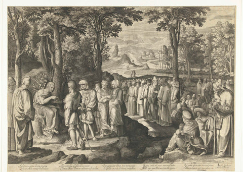 John the Baptist preaches to the crowd, Nicolaes de Bruyn, 1581 - 1656 Canvas Print