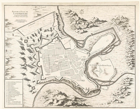 Map of Luxembourg, besieged by the French in 1684, anonymous, 1684 Canvas Print