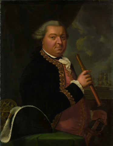 Willem Crul (1721-81), Rear Admiral, Johann Ernst Heinsius (copy after), 1770 - 1801 Canvas Print