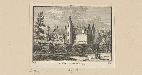 Gezicht op het kasteel Hof van Alphen, 1749, Hendrik Spilman, 1750 - 1792 Canvas Print