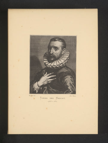 Reproduction of an engraving of a portrait of Tobias Verhaecht by Cornelis van Caukercken and Otto van Veen, Joseph Maes, c. 1872 - in or before 1877 Canvas Print