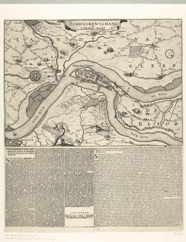 Map of Schenckenschans besieged by Frederik Hendrik, 1635, Claes Jansz. Visscher (II) (workshop or), 1635 Canvas Print