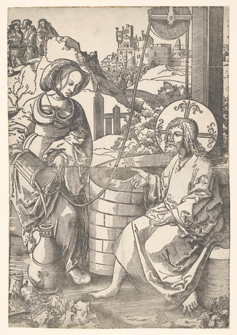 Christ and the Samaritan Woman, Luke of Leyden, c. 1520 Canvas Print