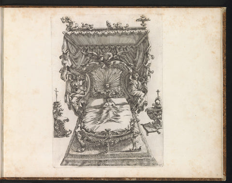 Design for a four-poster bed, Filippo Passarini, 1698 Canvas Print