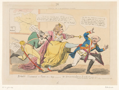 Cartoon on Catherina II, 1792, Isaac Cruikshank, 1792 Canvas Print