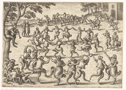 Round dance, Pieter van der Borcht (I), 1545 - 1608 Canvas Print