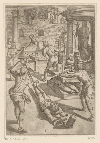 Torture with stretch, Antonio Tempesta, 1565 - 1630 Canvas Print