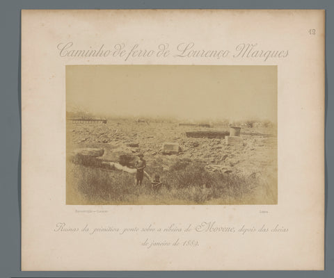 Remains of a bridge over the Rio Movene in Mozambique, Manuel Romão Pereira, c. 1889 - c. 1895 Canvas Print