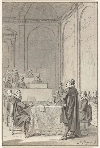 Johan van Oldenbarnevelt takes the oath as Landsadvocaat, 1586, Jacobus Buys, 1780 - 1795 Canvas Print