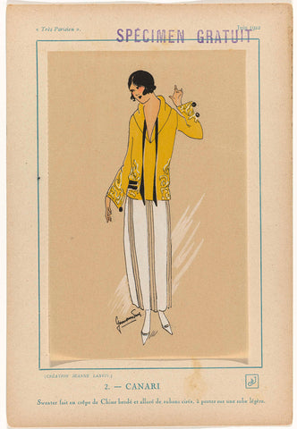 Très Parisien, June 1922: 2 (Free specimen) - CANARI, G-P. Joumard, 1922 Canvas Print