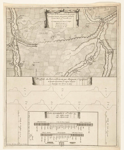 Kaart van de Franse linie in Brabant, 1703, anonymous, 1703 - 1717 Canvas Print