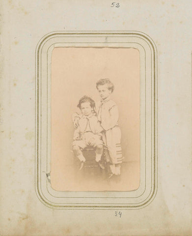 Portrait of two young children, anonymous, c. 1860 - c. 1900 Canvas Print