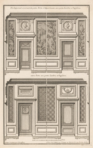 Deuren en wandtapijten, Jean François de Neufforge, 1760 Canvas Print