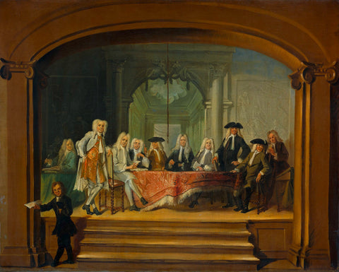 Regents of the Aalmoezeniersweeshuis Orphanage in Amsterdam, 1729, Cornelis Troost, 1729 Canvas Print